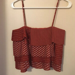 Polka dot ruffle  tiered top